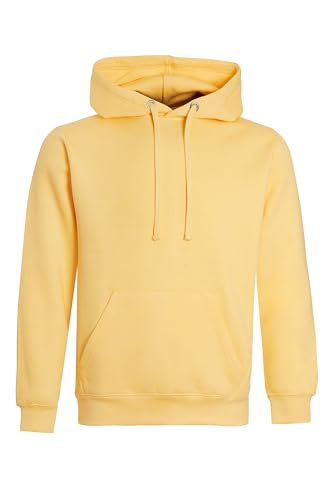 imporio 11 Übergroßer Damen-Pullover, einfarbiger Kapuzenpullover, Oberteil mit Reißverschluss, Lemon Drop, 22-24 von imporio 11