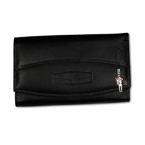 imppac Geldbörse Kellnerbörse schwarz Damen Leder Money Maker 16x2.5x9.5cm D4OPJ719S Kellnerbörse von imppac