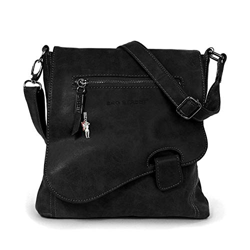 DrachenLeder Damen Umhängetasche Tasche schwarz Kunstleder 26x10x26 OTJ128S Kunstleder Schultertasche von imppac