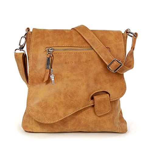 imppac DrachenLeder Damenhandtasche Umhängetasche Tasche cognac Kunstleder OTJ128C Kunstleder Schultertasche von imppac