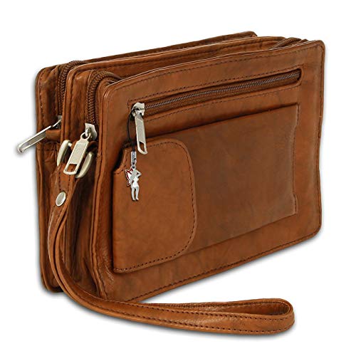 imppac DrachenLeder Handgelenktasche tan braun Leder Herren Handytasche OTJ512C Leder Handgelenktasche von imppac