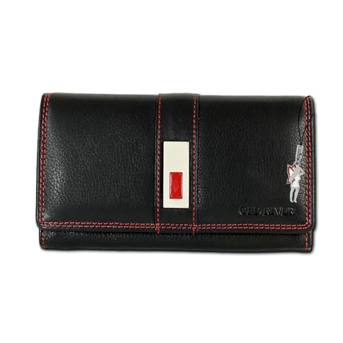 imppac Old River Leder Damen Kellnerbörse Portemonnaie schwarz 16x2x10cm D3OPD707S Leder Geldbörse für die Frau, für Jugendliche von imppac