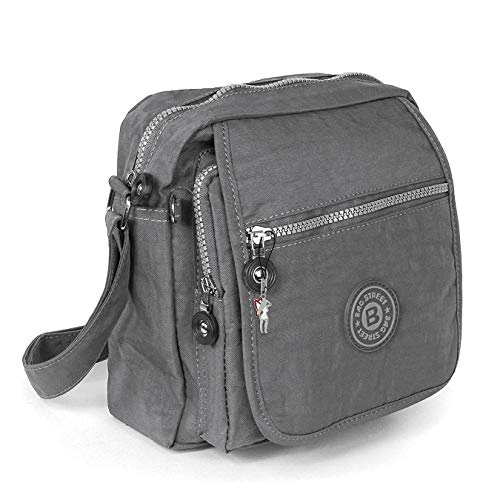 imppac Umhängetasche grau Nylon Crossover Schultertasche Bag Street OTJ218K, ohne, Grau von imppac