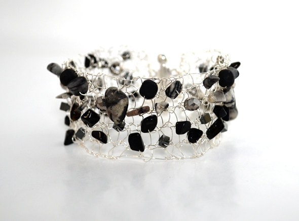 Silber Armband - Manschette Stricken Metall Schmuck Hochzeitsarmband Hochzeit Silber Armband - Manschette Stricken Metall Schmuck Hochzeitsarmband Hochzeit von imwyred
