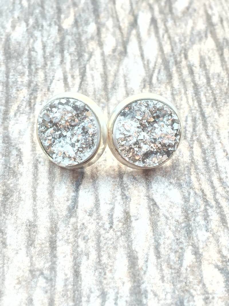 Silber Druzy Ohrringe - Harz Edelstein Ohrstecker Schmuck Silber Druzy Ohrringe - Harz Edelstein Ohrstecker Schmuck von imwyred