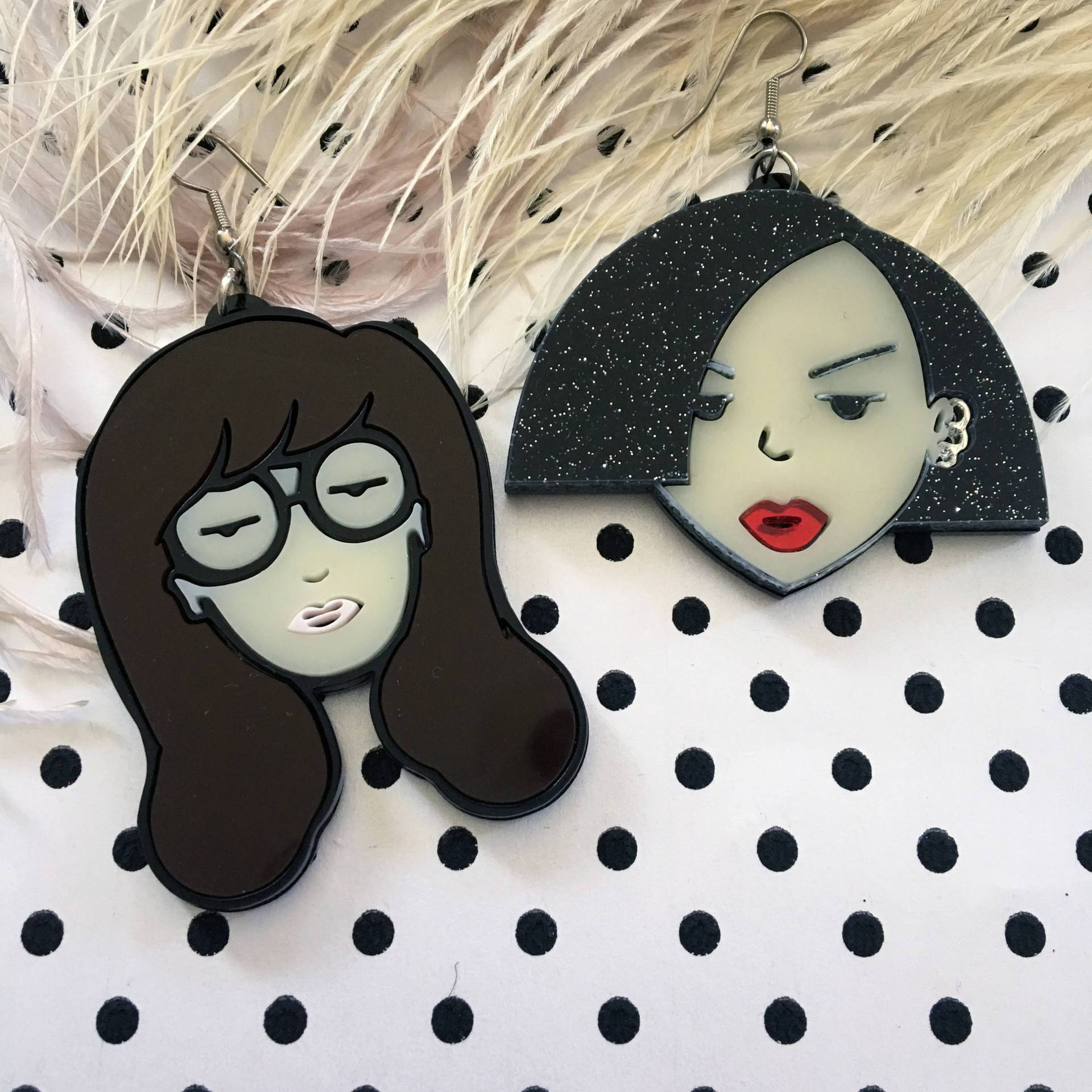Daria Und Jane Cartoon Laser Cut Acryl Ohrringe, Acryl, Kunststoff Schmuck von imyourpresent