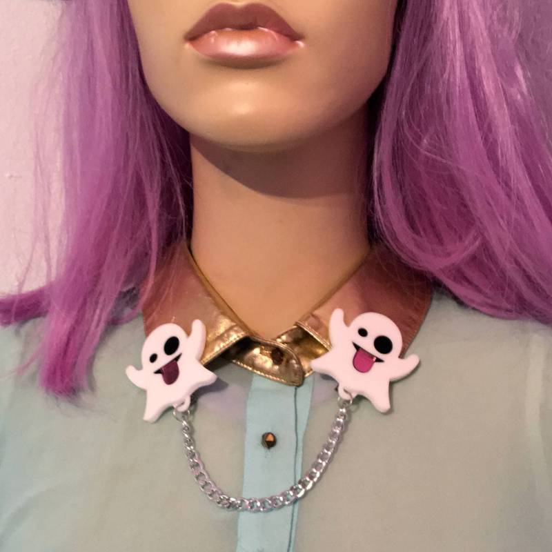 Geist Emoji Kragen Clip, Laser Geschnitten Acryl, Kunststoff-Schmuck von imyourpresent