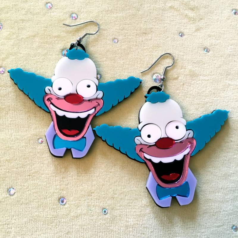 Krusty Der Clown Laser Cut Acryl Ohrringe von imyourpresent