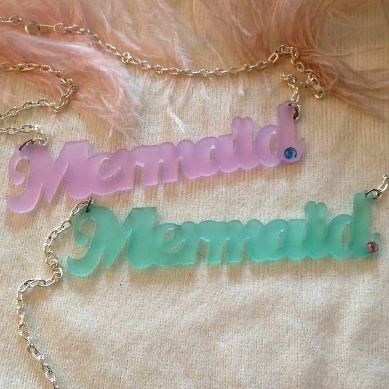 Matt Acryl Meerjungfrau Kette in Lila Oder Seafoam von imyourpresent