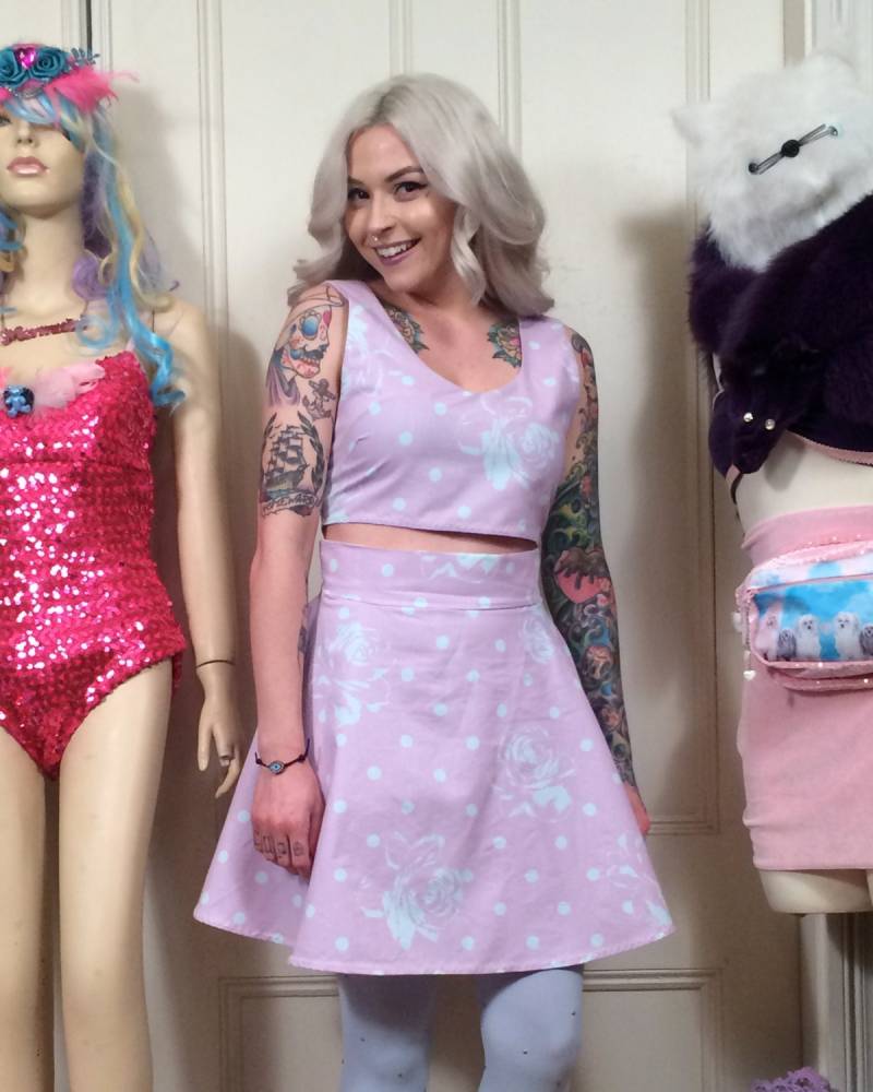 Pastell Floral Zwei Stück Tank-Top Party-Kleid Größe Small von imyourpresent