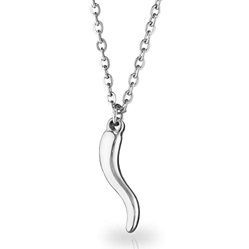 inSCINTILLE Halskette Damen Edelstahl Glückshorn mit verstellbarer Kette (Silber) von inSCINTILLE