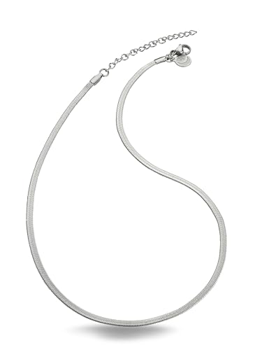 inSCINTILLE Halskette Herren Damen Edelstahl Schlangenkette Unisex Snake Länge verstellbar mit Geschenkbox, Lunghezza regolabile, Edelstahl, Nicht zutreffend von inSCINTILLE