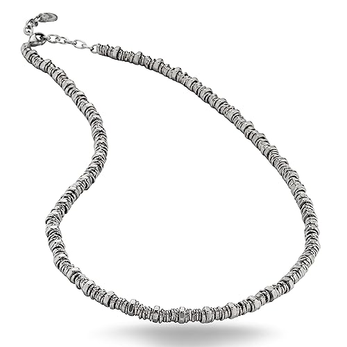 inSCINTILLE Halskette Herren Edelstahl mit Unterlegscheiben und Bolzen, Verstellbare Länge 48-53cm mit Geschenkbox (Silber) von inSCINTILLE