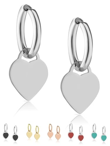 inSCINTILLE Herz Ohrringe Damen Edelstahl Inklusive Geschenkbox (Silber) von inSCINTILLE