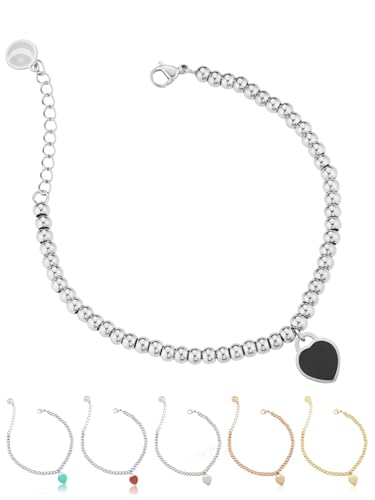 inSCINTILLE Kugeln Armband Herz Damen Edelstahl Verstellbare Länge und Geschenkbox von inSCINTILLE