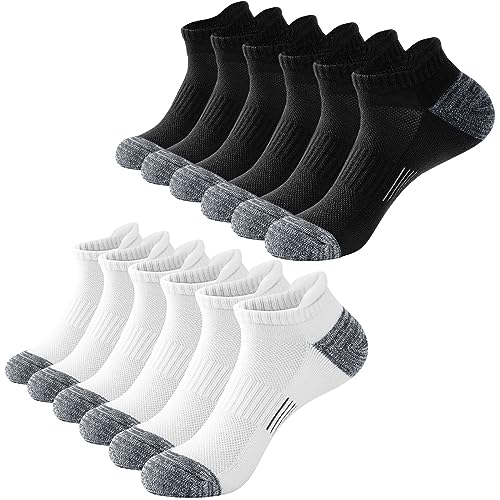 inaWarm 6 Paar Sneaker Socken Damen 35-42, Füßlinge Baumwolle Sportsocken Kurz Damen, Gepolsterte Atmungsaktiv Laufsocken für Laufend, Outdoor, Reisen von inaWarm