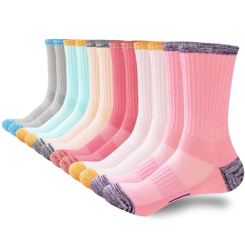 inaWarm Wandersocken Damen 39-42 35-38, Socken Damen Sportsocken Atmungsaktive Gepolsterte Thermische Baumwolle Laufsocken，Outdoor Anti-Blasen Dicke Multi Performance Athletic 6 Paar von inaWarm