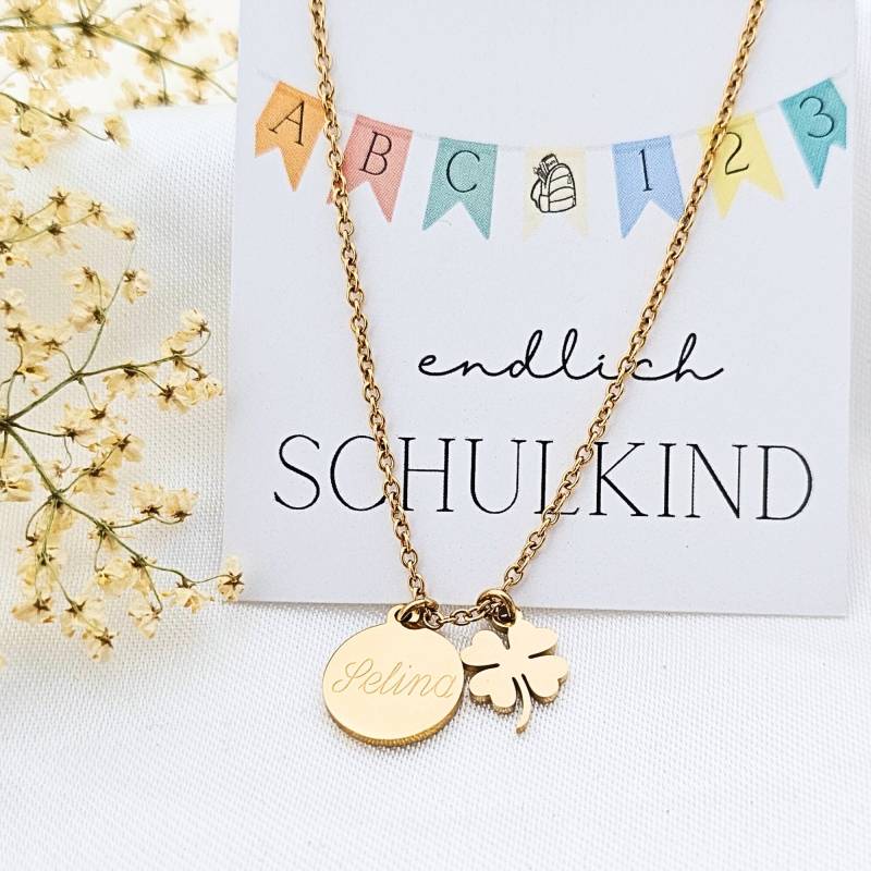 Geschenk Zur Einschulung Mädchen | Schulkind Kette Personalisiert Glücksbringer Zum Schulstart 2025 Idee Für Schultüte von inaklam