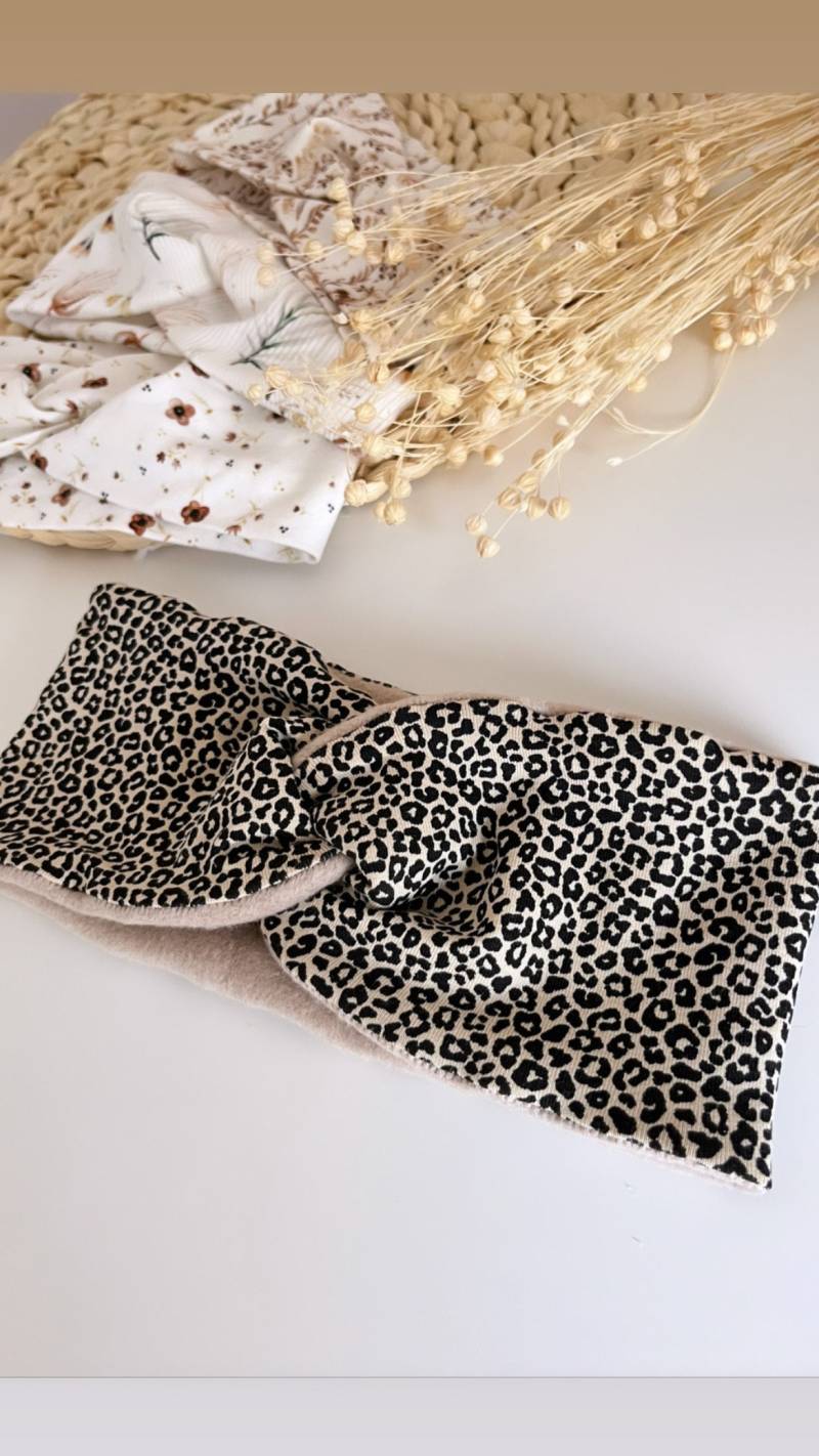 Warmes Fleece Muster Haarband/stirnband Nach Maß /Knotenhaarband Baumwolle Fleecehaarband /Warm Headband Warmes Herbst von inasFadenzauber