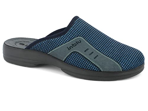 Inblu Herren Mikro-Muster Hausschuh, blau, 44 EU von inblu