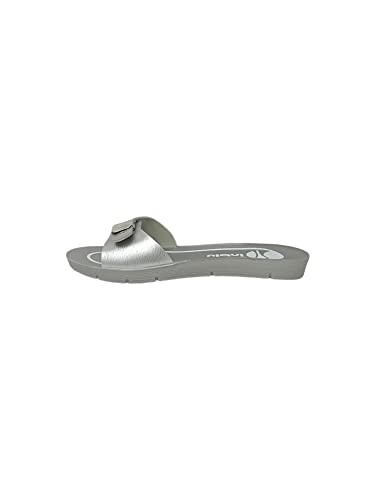 inblu Damen Badelatschen mit Verstellung Hausschuh, Silber/schwarz, 40 EU inblu Damen Badelatschen mit Verstellung Hausschuh, Silber/schwarz, 40 EU von inblu
