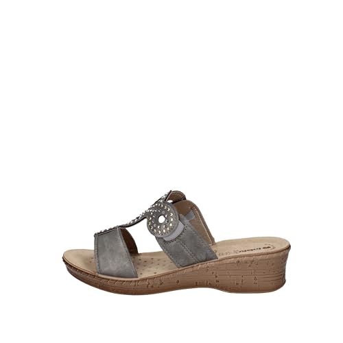 inblu Damen Doppelte Hausschuhe mit Gummizug Schiebe-Sandalen, grau, 39 EU von inblu