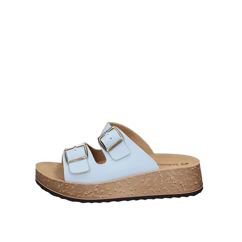 inblu Damen Doppelte Hausschuhe mit Schnalle Schiebe-Sandalen, hellblau, 38 EU von inblu