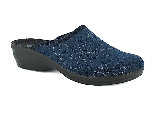 inblu Damen Filz mit Herz, flexibel und leicht, Winterschuhe, 35/41 Hausschuh, blau, 38 EU von inblu