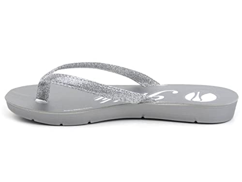 inblu Damen Flip-Flops für Pool Glitter Hausschuh, Silber/schwarz, 40 EU von inblu