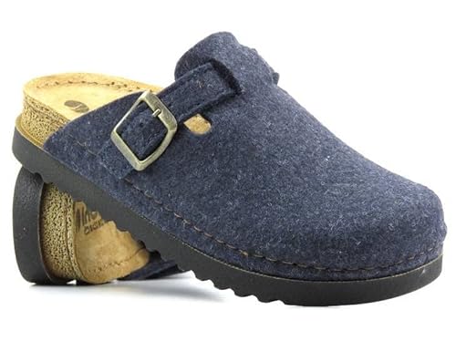 inblu Damen-Hausschuhe aus Ökofilz mit Schnalle Weiches Filz-Innenfutter Naturleder Einlegesohle Dicke Sohle 36-41 EU (Marineblau, eu_Footwear_Size_System, Adult, Women, Numeric, medium, Numeric_37) von inblu