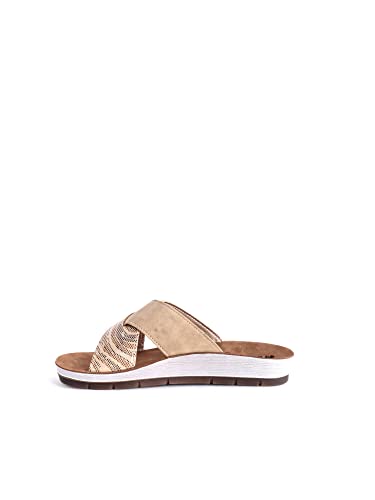 inblu Damen-Hausschuhe mit Kreuzband mit Zebra-Detail Schiebe-Sandalen, Sand, 36 EU von inblu