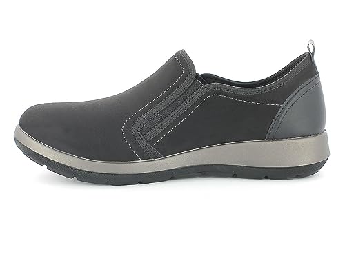 inblu Damen Mokassins mit Reißverschluss, Bequeme Schuhe mit herausnehmbarem Fußbett, 35/41 Fahrer-Slipper, Schwarz, 38 EU von inblu