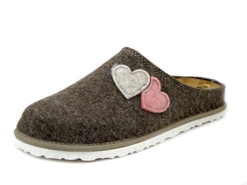 inblu Damen Pantofole ecofriends Con applicazione a Cuore Flache Hausschuhe, Tortora, 39 EU von inblu