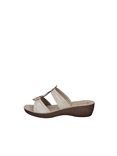 inblu Damen Pantoletten mit doppeltem Band und Strass Schiebe-Sandalen, Sand, 40 EU von inblu