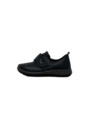 inblu Damen-Sneaker, mit Klettverschluss, Turnschuh mit herausnehmbarem Fußbett, 35/41 Gymnastikschuh, Schwarz, 37 EU von inblu