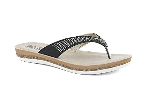 inblu Elegante Damen-Flip-Flops mit Strass und Brillatini Flipflop, Schwarz, 36 EU von inblu