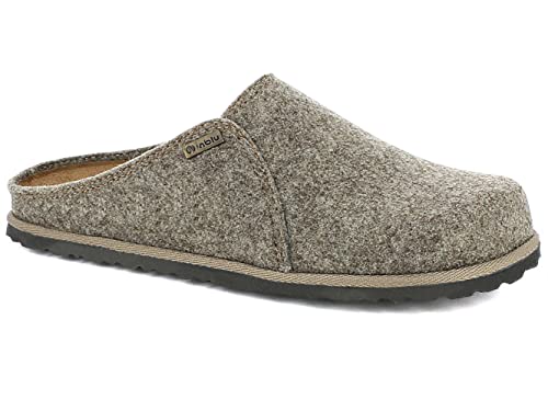 inblu Herren Hausschuhe aus Ökofilz mit Weiches Innenfutter Herausnehmbare Einlegesohle aus Naturleder 40-45 EU (Beige, eu_Footwear_Size_System, Adult, Men, Numeric, medium, Numeric_43) von inblu