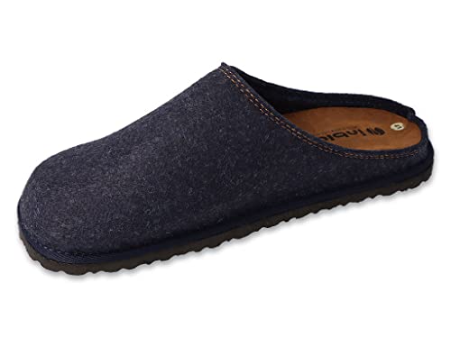 inblu Herren Hausschuhe aus Ökofilz mit Weiches Innenfutter Herausnehmbare Einlegesohle aus Naturleder 40-45 EU (Marineblau, eu_Footwear_Size_System, Adult, Men, Numeric, medium, Numeric_40) von inblu