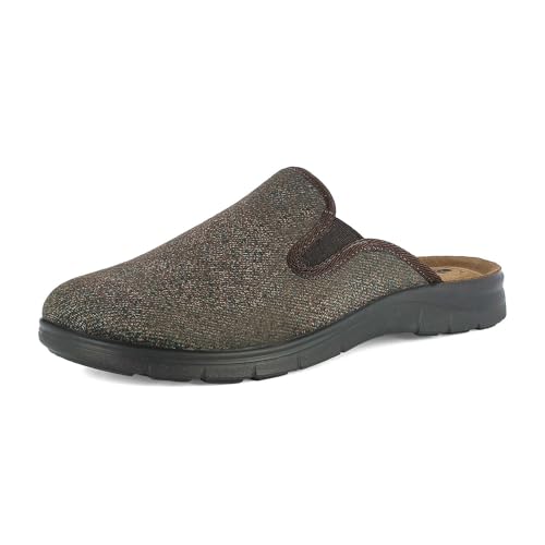 inblu Herren Pantofole Uomo Con Inserto Elastico E Plantare in Pelle, Eleganti E Comode Hausschuh, Dunkelbraun Di Moro, 44.5 EU von inblu