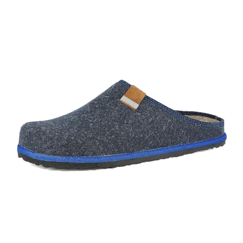 inblu Herren Pantofole Uomo Ecofriends Con Suola Colorata E Sottopiede Antishock Estraibile In Pelle Hausschuh, Avio, 43 EU von inblu