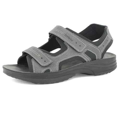 inblu Herren-Trekking-Sandalen mit doppeltem Klettverschluss und gepolstertem Fußbett, bequem und funktional, von 39 bis 46 Sportsandale, grau, 41 EU von inblu