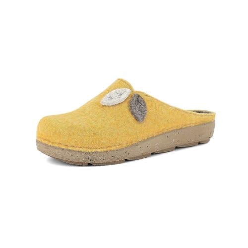 inlbu Ecofriends Damen Blättern, Sohle und Obermaterial aus recyceltem Material, 35/41 Clogs, gelb, 38 EU von inblu