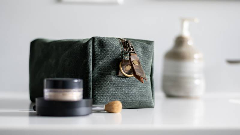 Handgefertigtes, Gewachstes Canvas Dopp Kit, Make-Up-Tasche, Rasierset, Reisetasche - Wasserdicht, Umweltfreundlich, Hergestellt in Den Usa von inblue