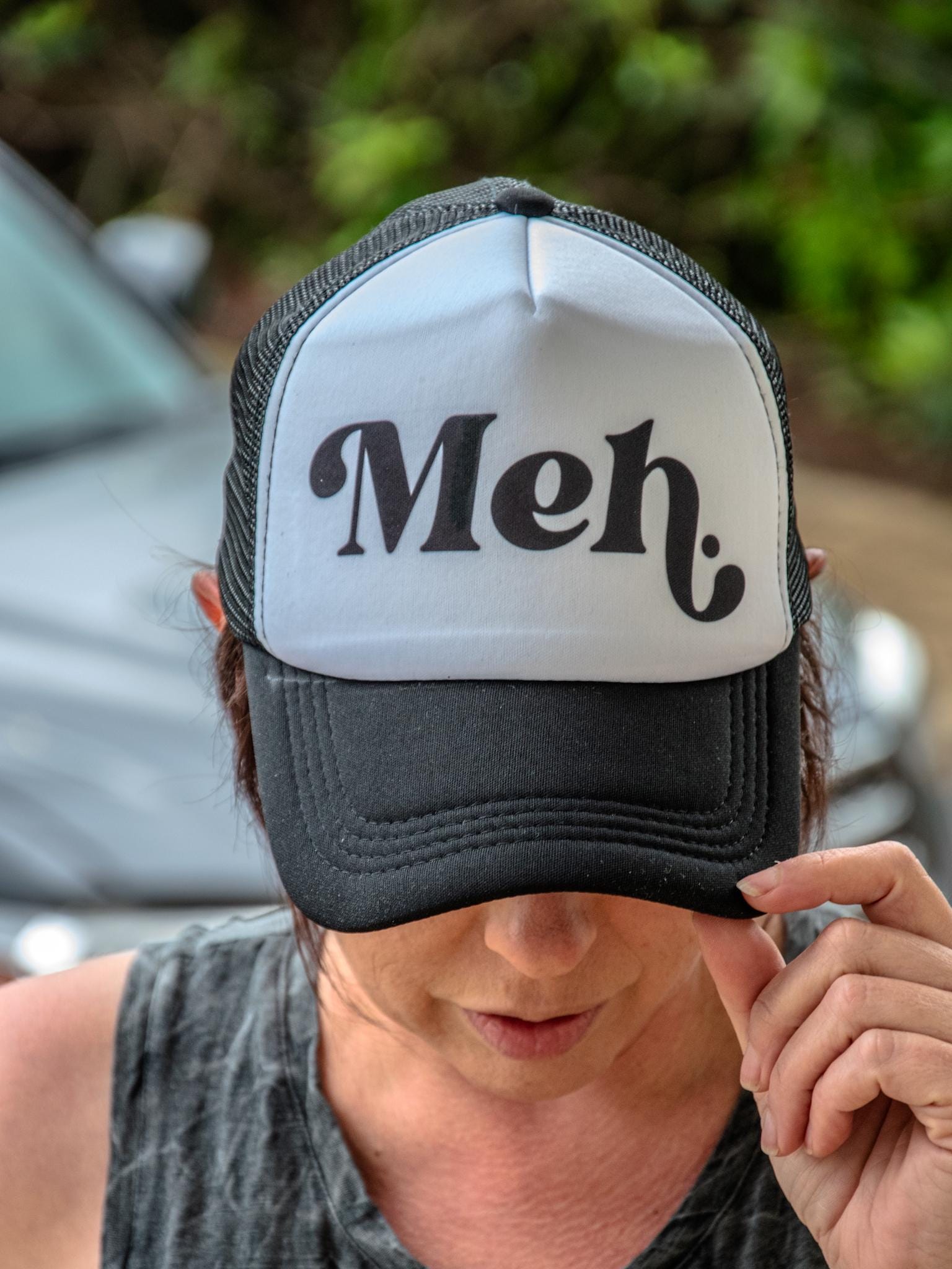 Versandfertig | Fernfahrer Hut Handbedruckt Meh Schwarzer von inblue