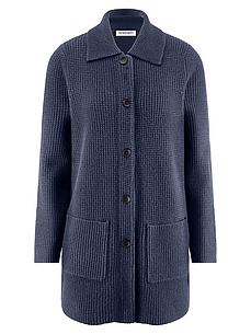 Long-Strickjacke aus Schurwolle und Kaschmir Peter Hahn blau