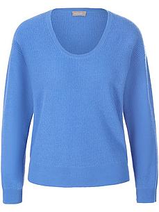 Rundhals-Pullover aus Seide und Kaschmir include blau von include