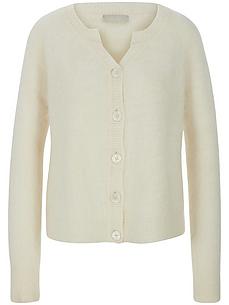 Strickjacke aus 100% Kaschmir Peter Hahn weiss