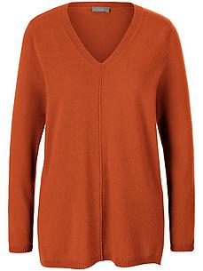 V-Pullover aus 100% Premium-Kaschmir include orange von include