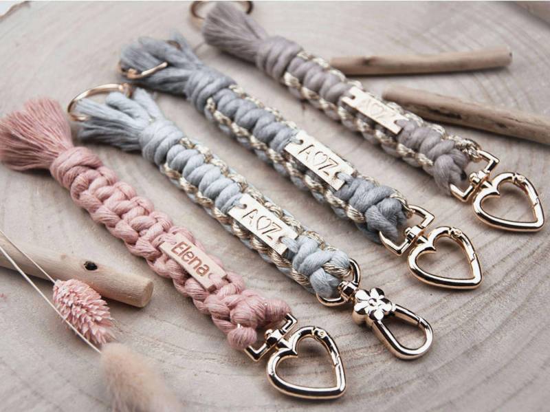 Makramee Schlüsselanhänger Mit Namen von indemi