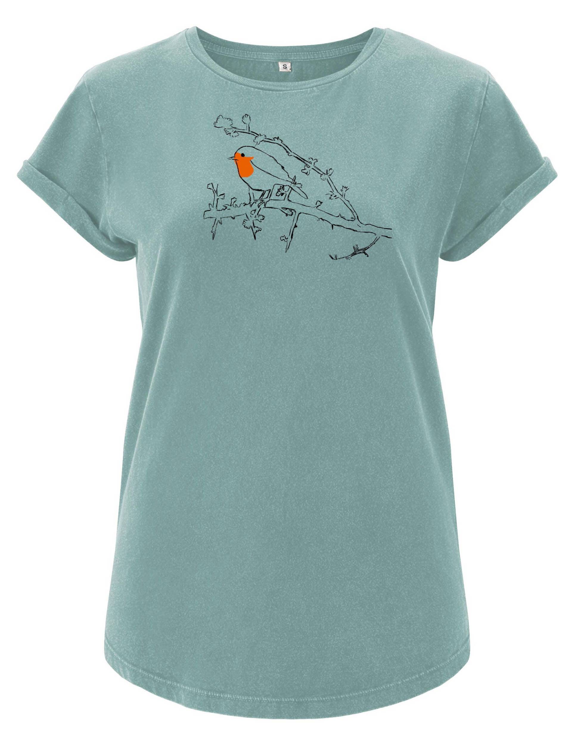 T-Shirt Mit Rotkelchen Motiv T-Shirt Mit Rotkelchen Motiv von indiesemsinne
